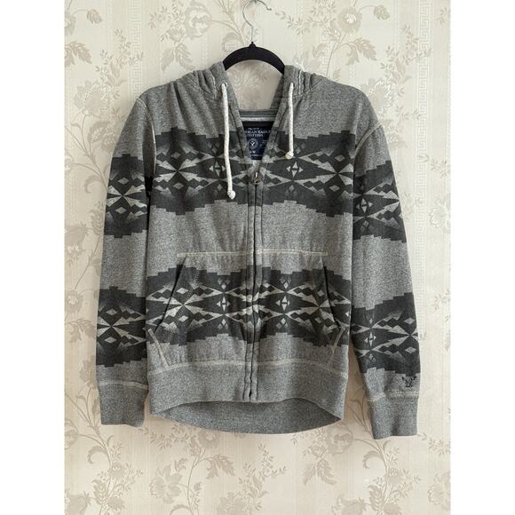 American Eagle Outfitters Other - Vtg Y2K American Eagle Full Zip Hoodie Men Sz M Aztec Grunge Jesse Pinkman Style